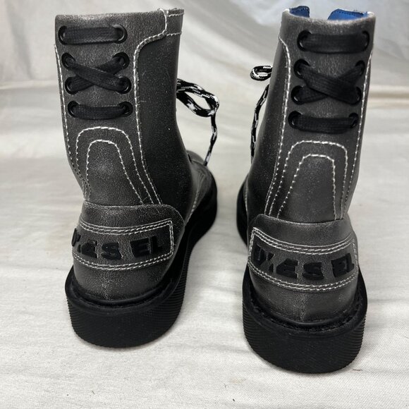 Diesel D-Cage Gray Leather Combat Boots US 9 STOCK: 01775 YPR 276 T8085 - Picture 5 of 16